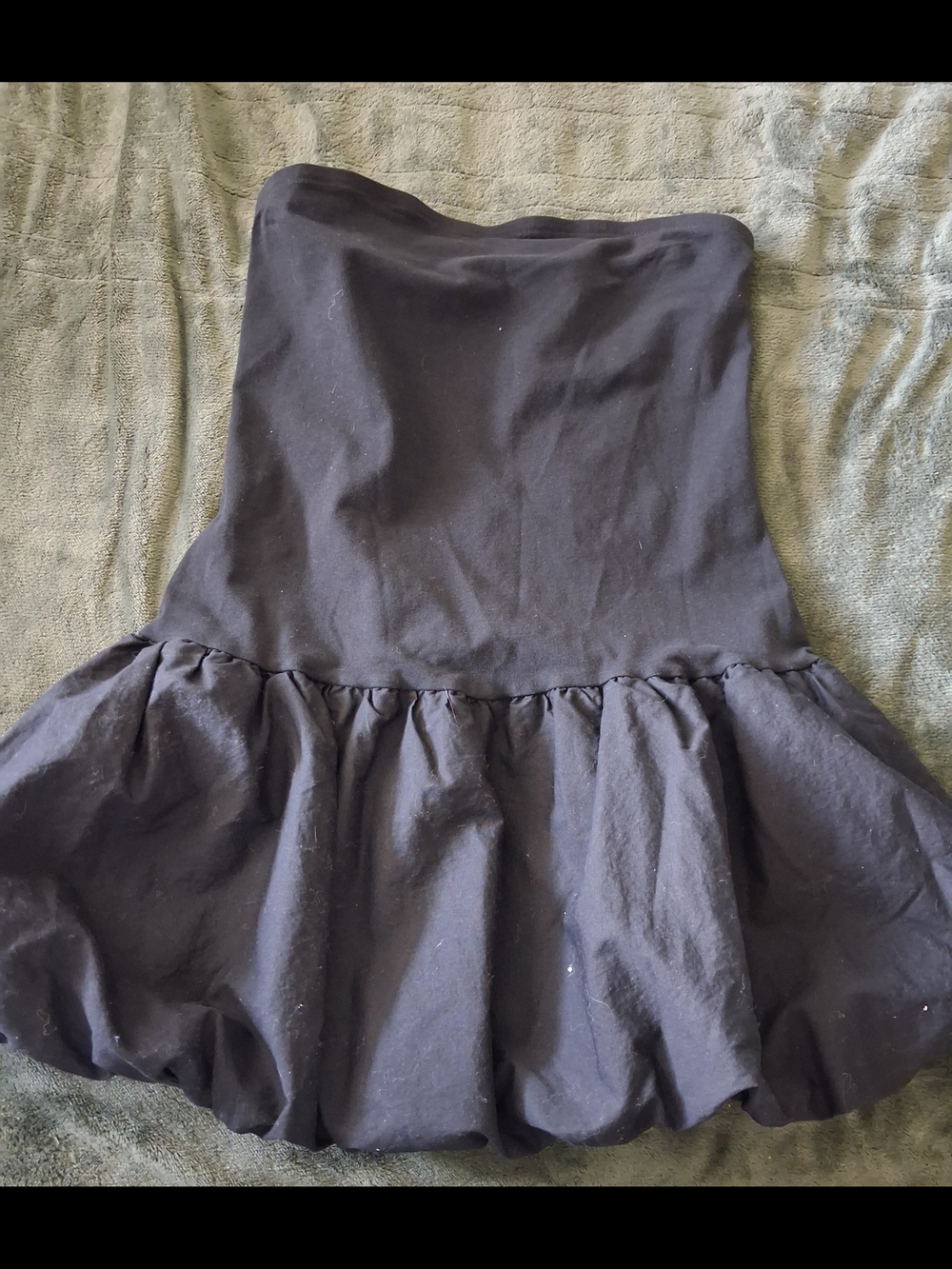 Black Strapless Peplum Dress - Women